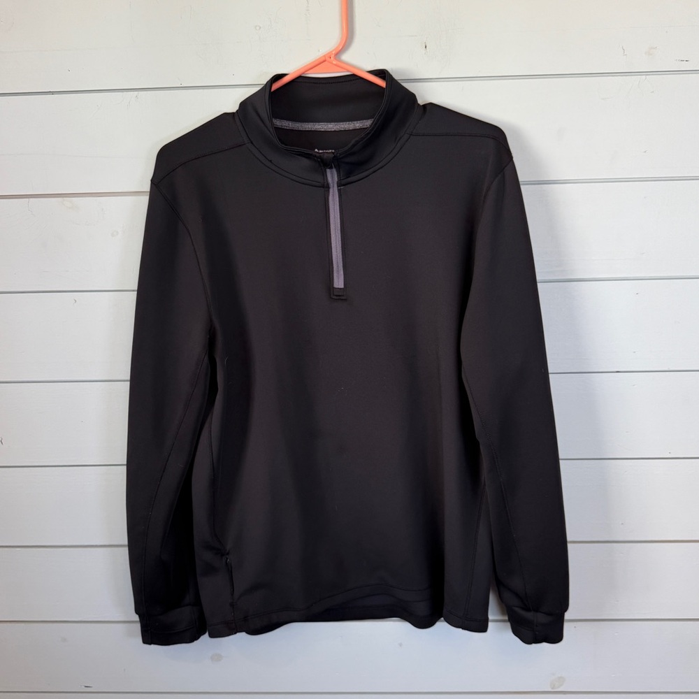 Members Mark tech knit quarter zip black men's size medium